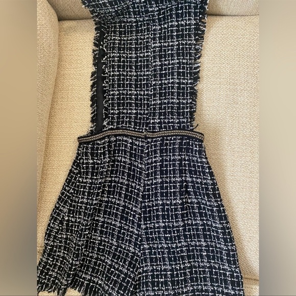 Zara tweed black romper jumpsuit XS NWOT - Picture 4 of 4